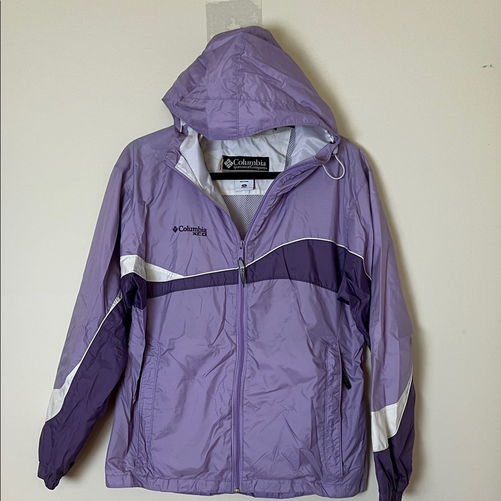 Sz M Columbia XCO windbreaker jacket packable with hood hiking coat